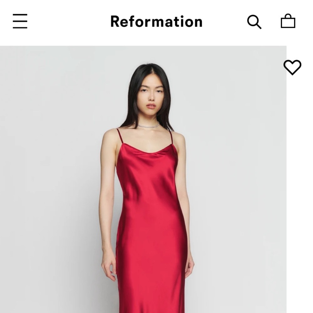 Gorgeous red silk reformation slip dress